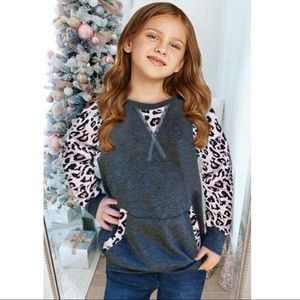 Girls Animal Print Long Sleeve Shirt